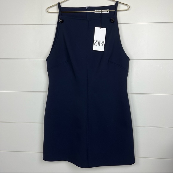 Zara Short Dress With Buttons NWT : Navy Blue - Picture 2 of 13